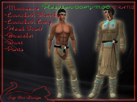 Second Life Marketplace - american native men outfit 888